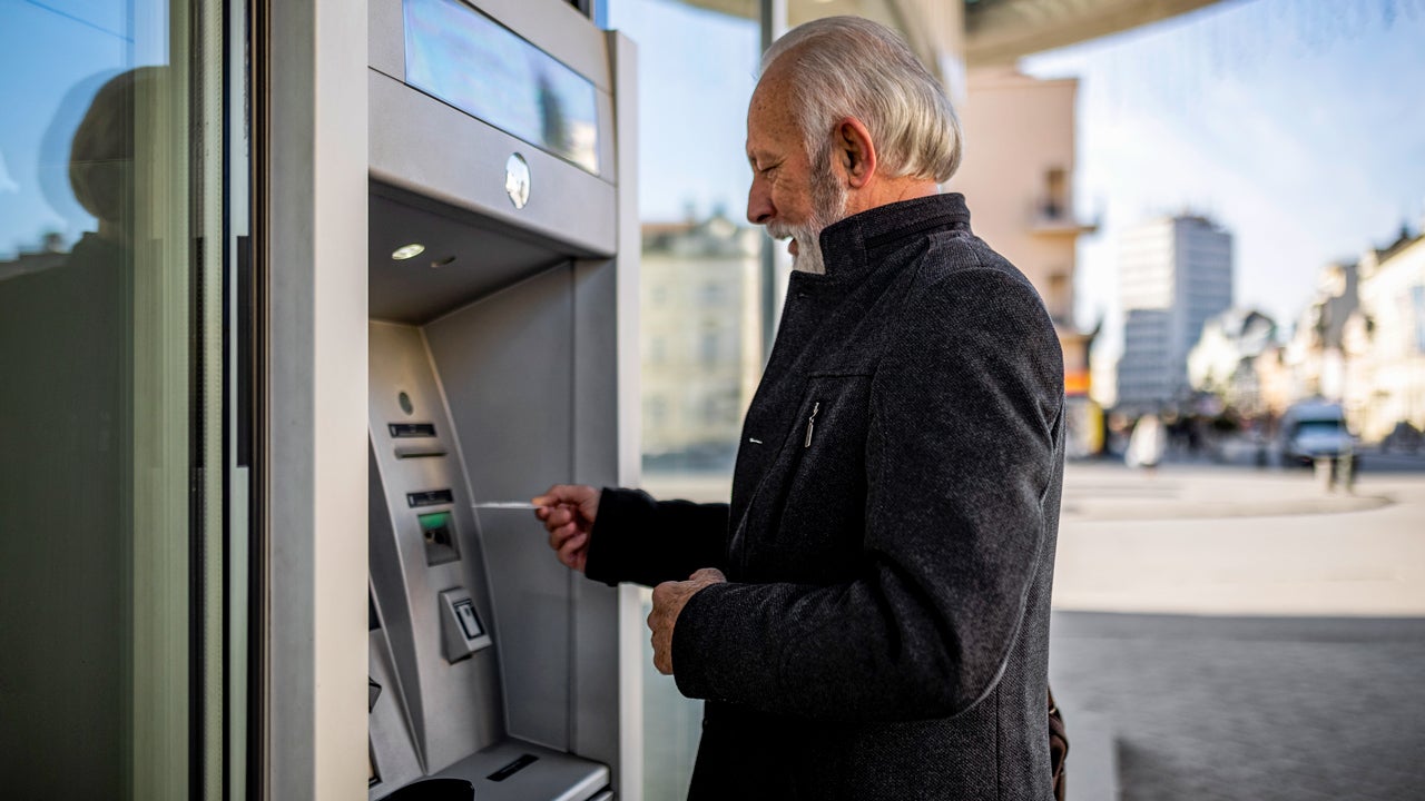 Person at ATM