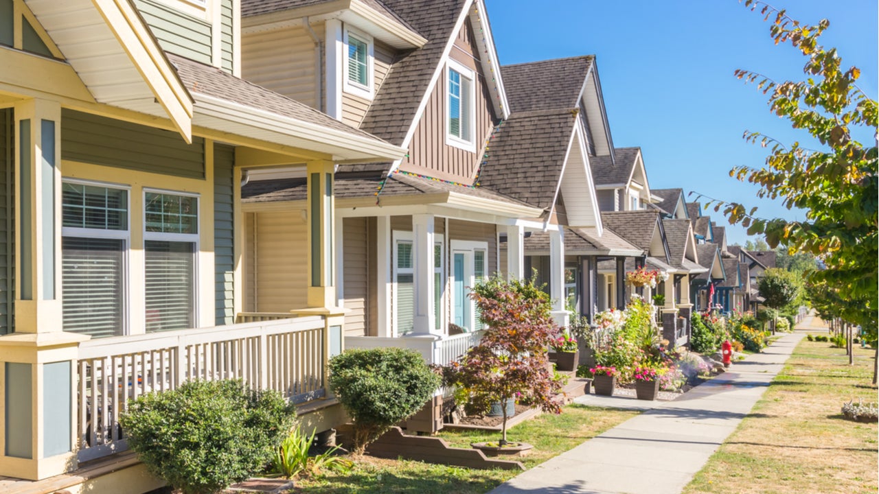 A neighborhood street view