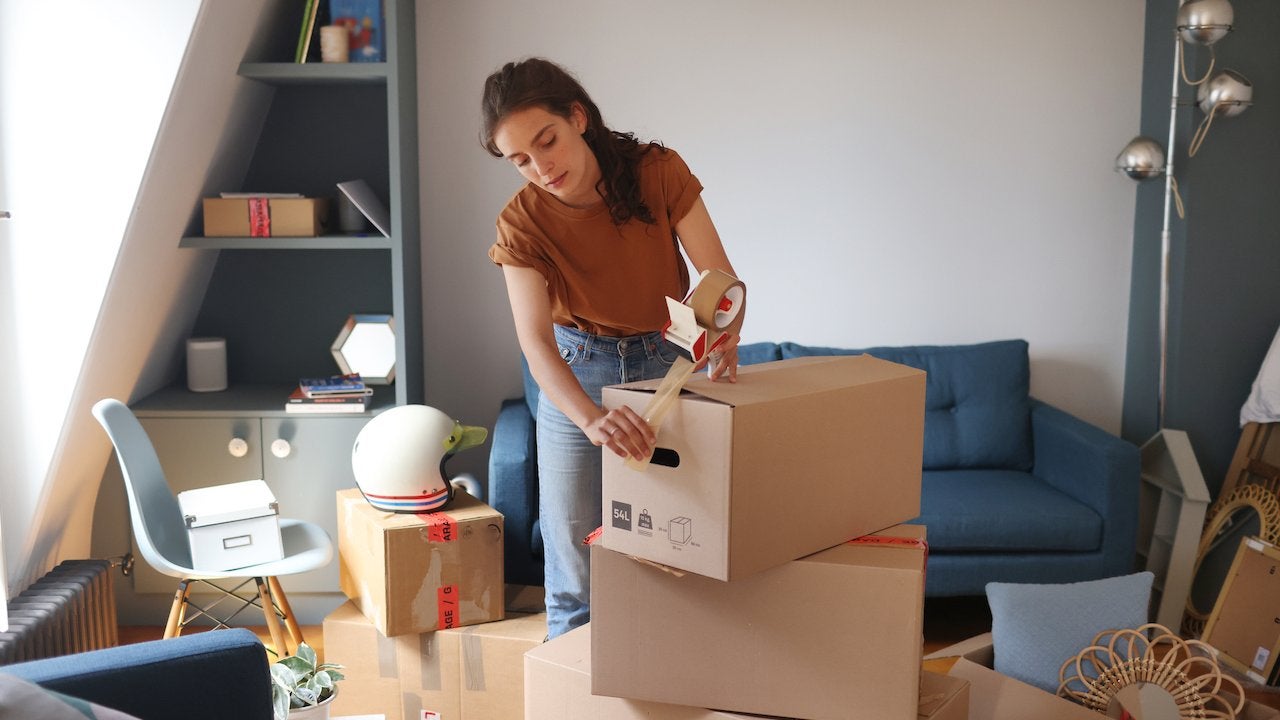 Packing away items in boxes