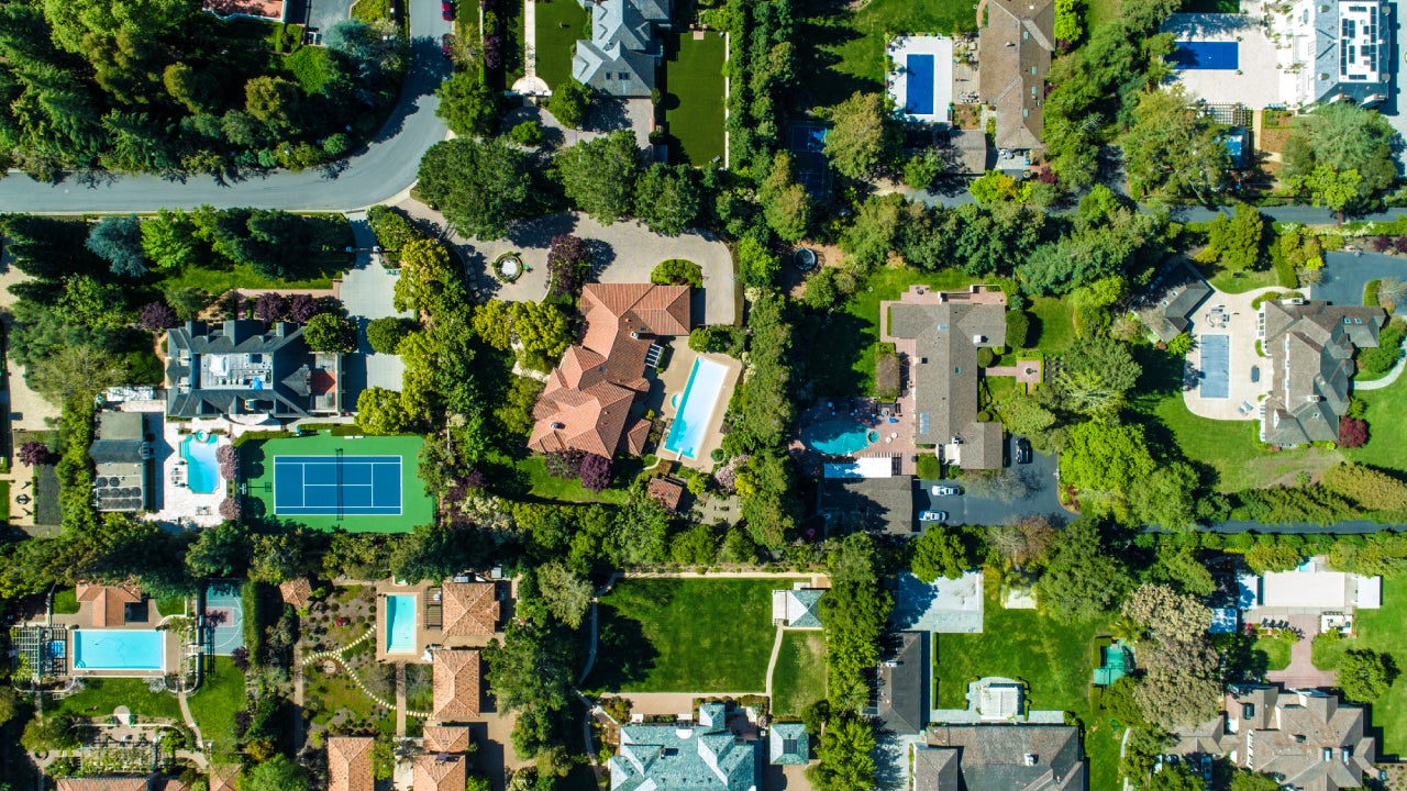 houses aerial view