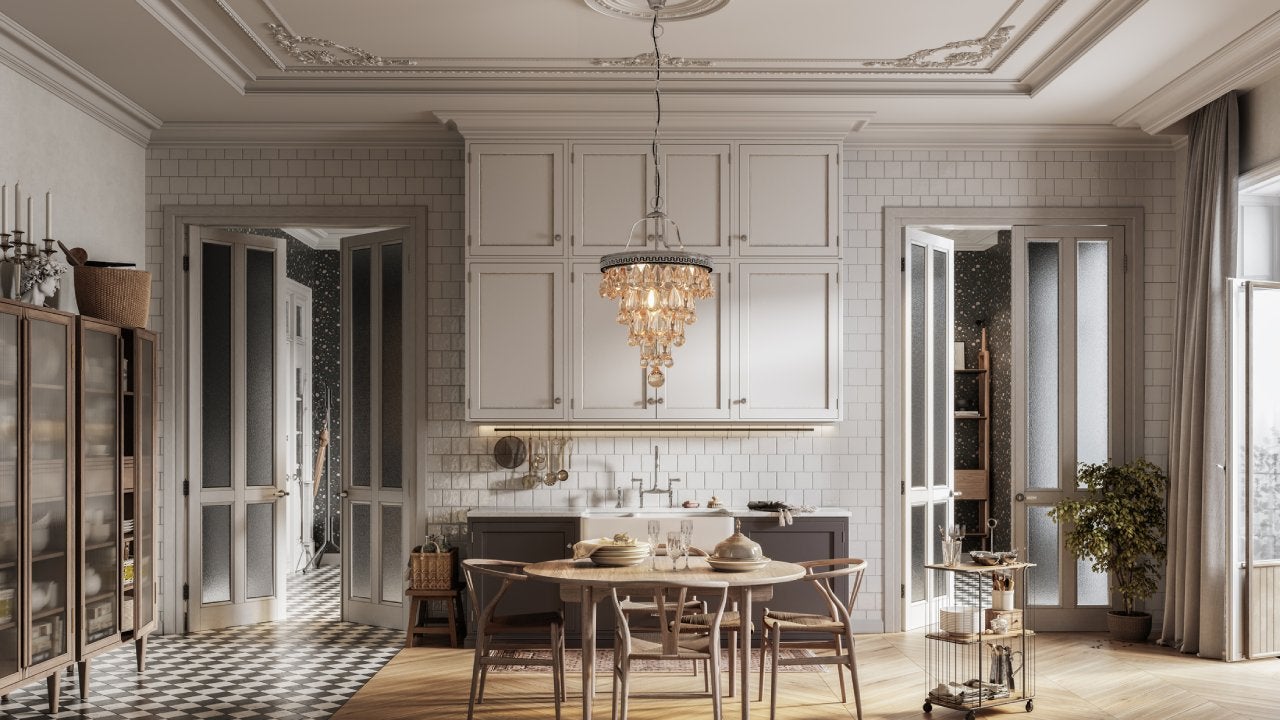 A chandelier fixture