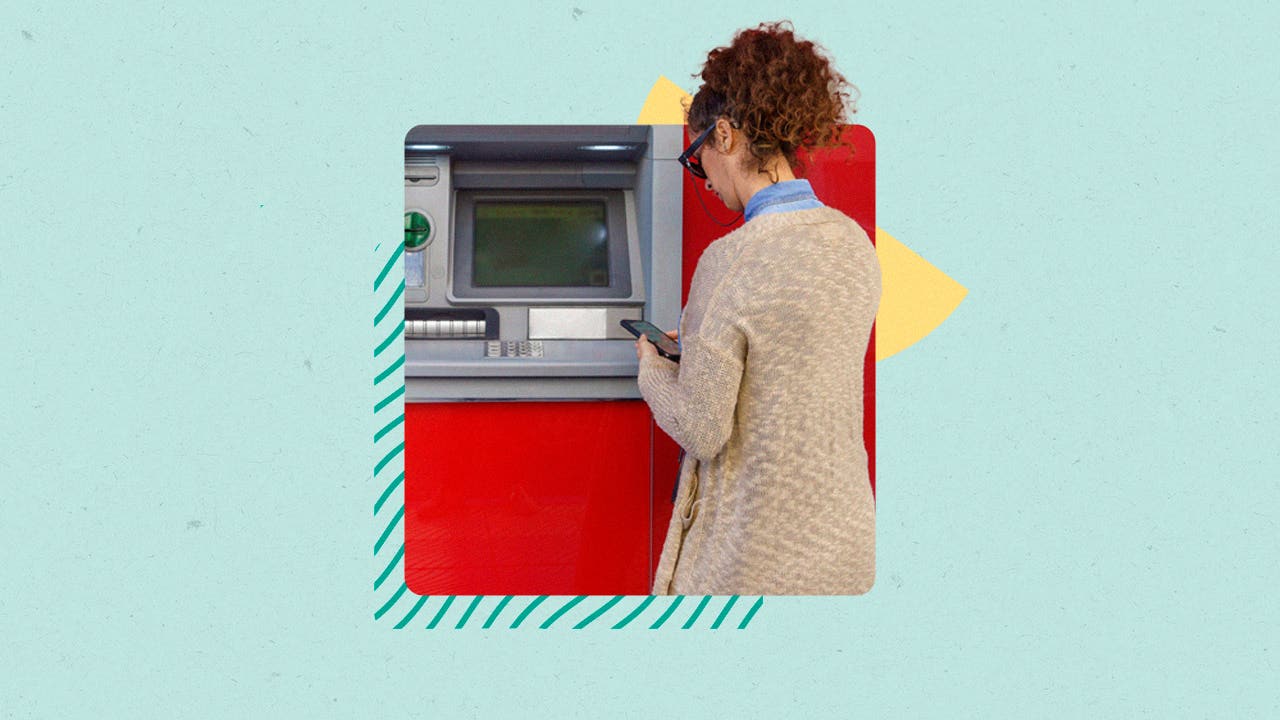Person using an ATM