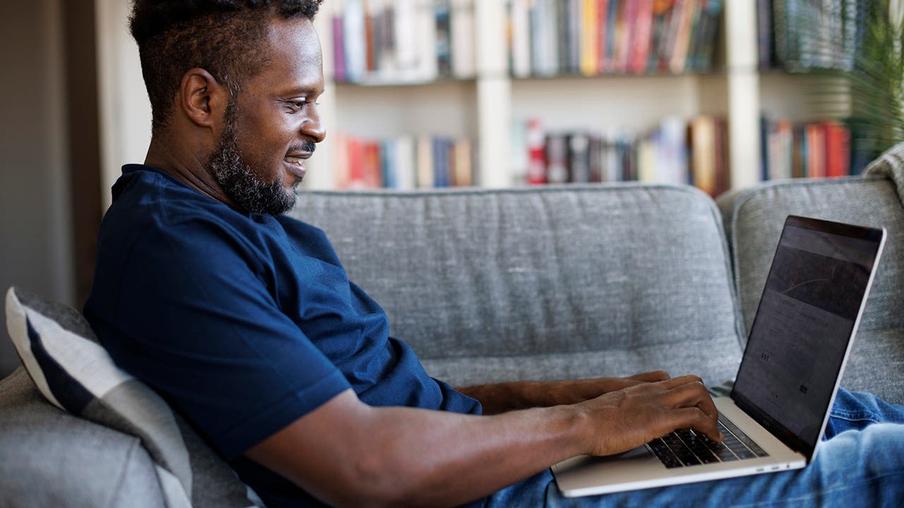 man using a computer