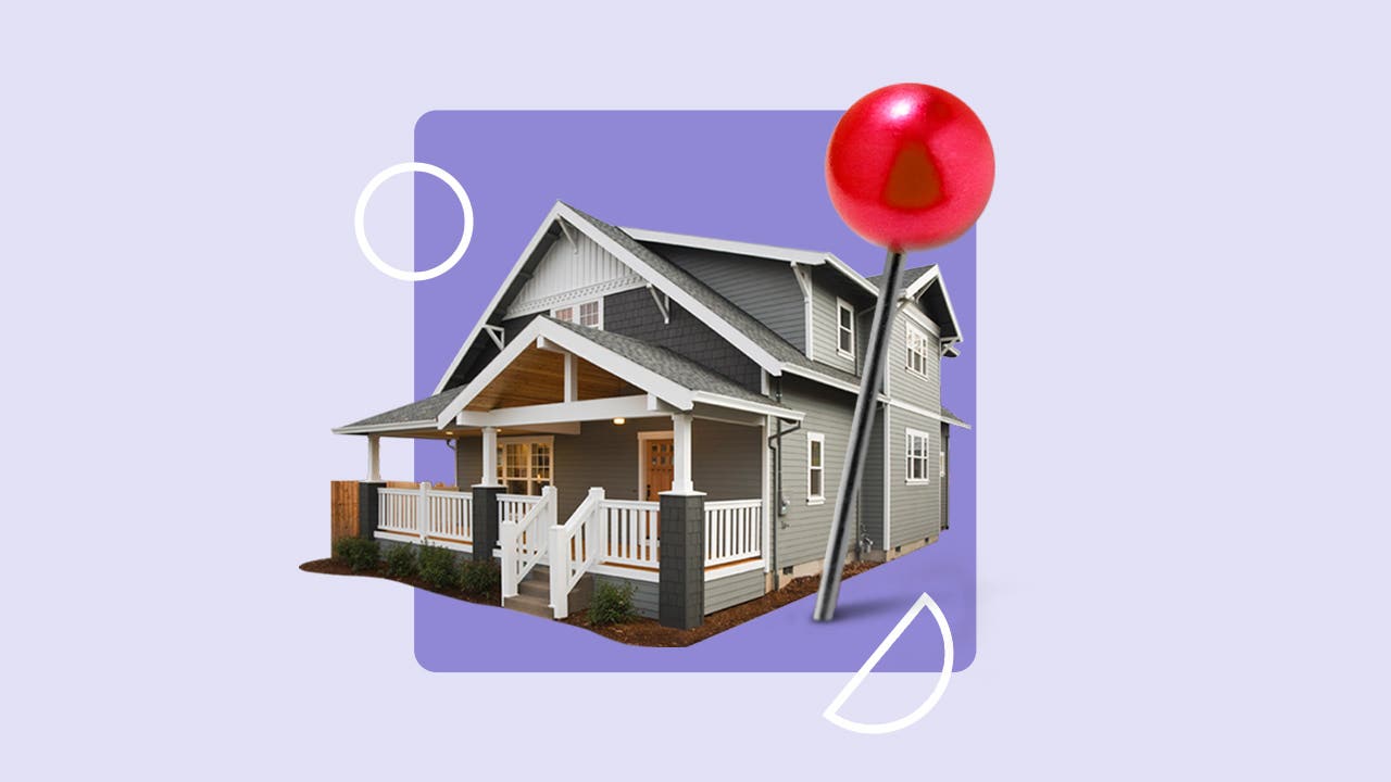 Illustrated image with a house