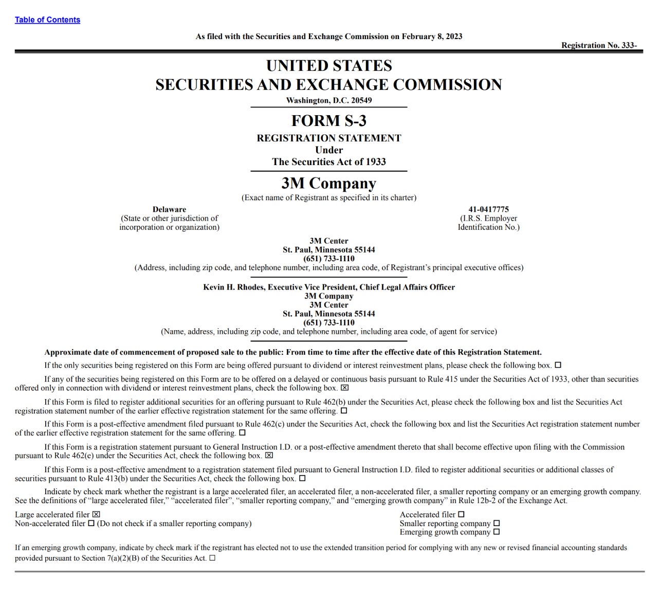 Example of a prospectus