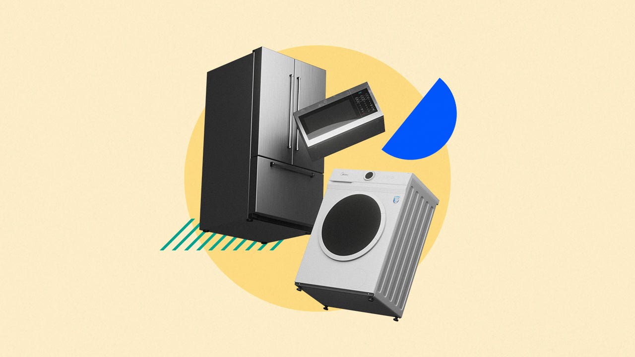 Appliances like a refrigerator, washing machine, toaster oven, etc.
