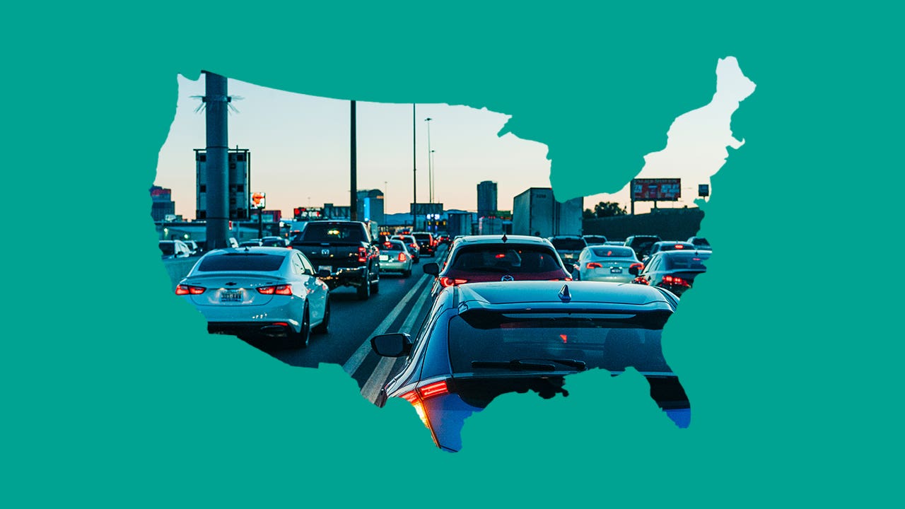 Cars in traffic