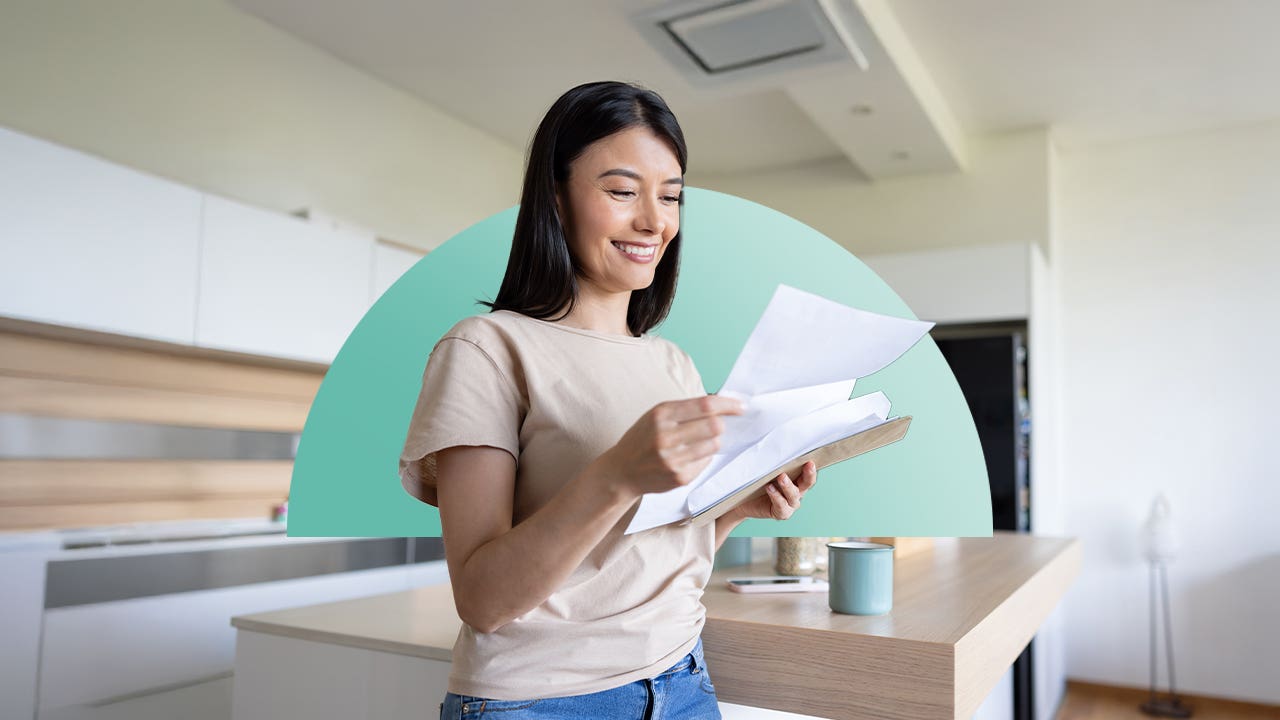 Person looking at paper