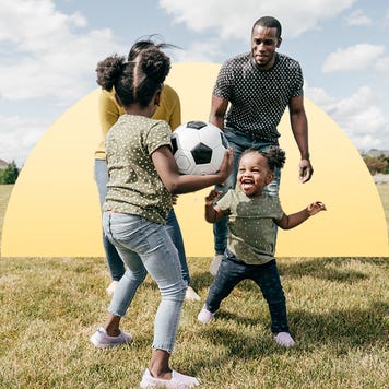 Family playing ball