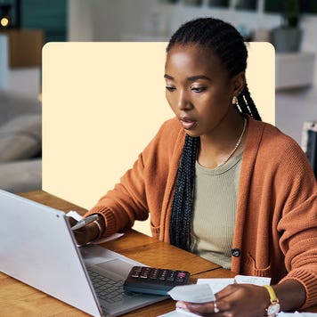 Woman using laptop