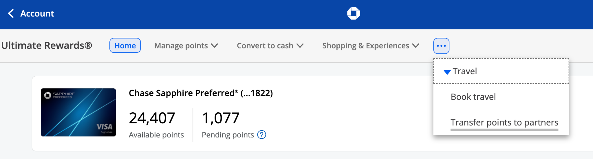 Your individual point balances will vary.