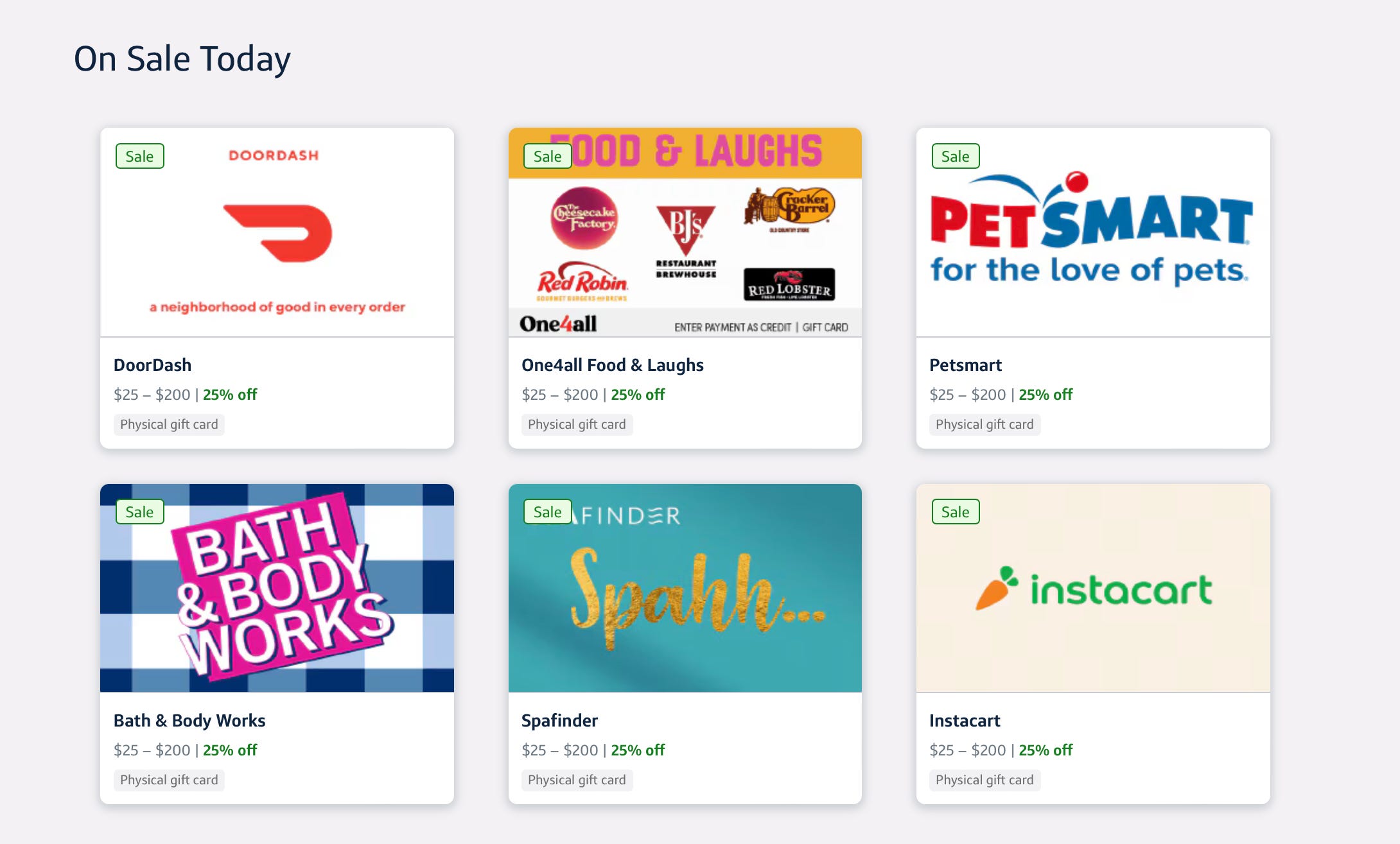 Capital One gift card options and sales
