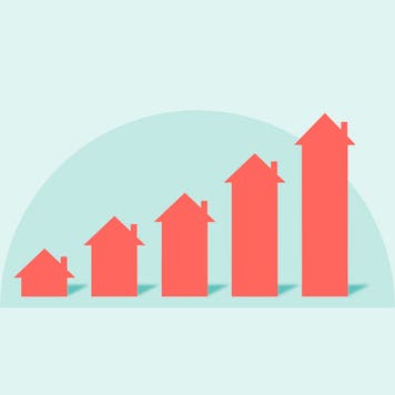 Design element showing a graph a representation of home prices