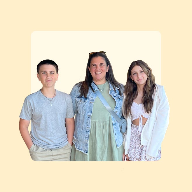 Kimberly Guilbault (center) and family