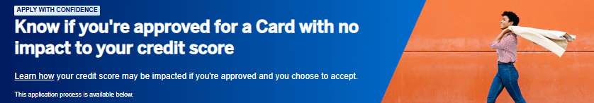 Banner for American Express Apply with Confidence