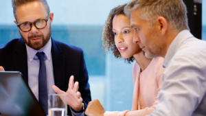 Business owners applying for a loan.