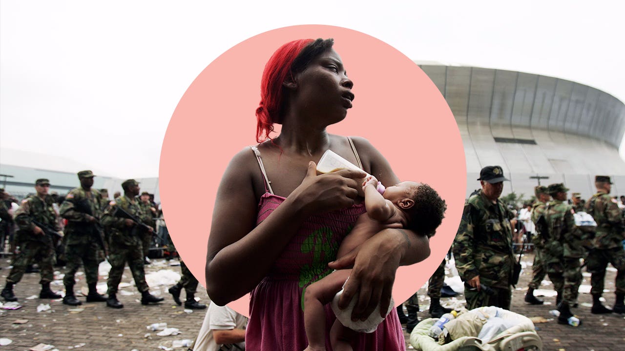 Woman holding baby