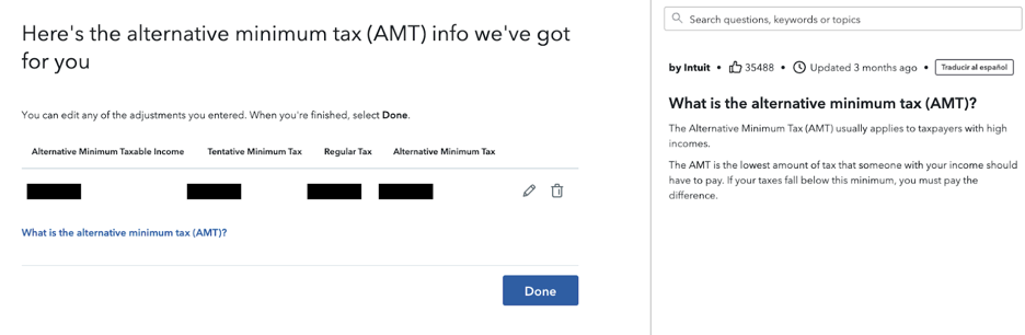 Screenshot from TurboTax