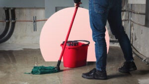 Person mopping