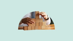 Design of man using building blocks