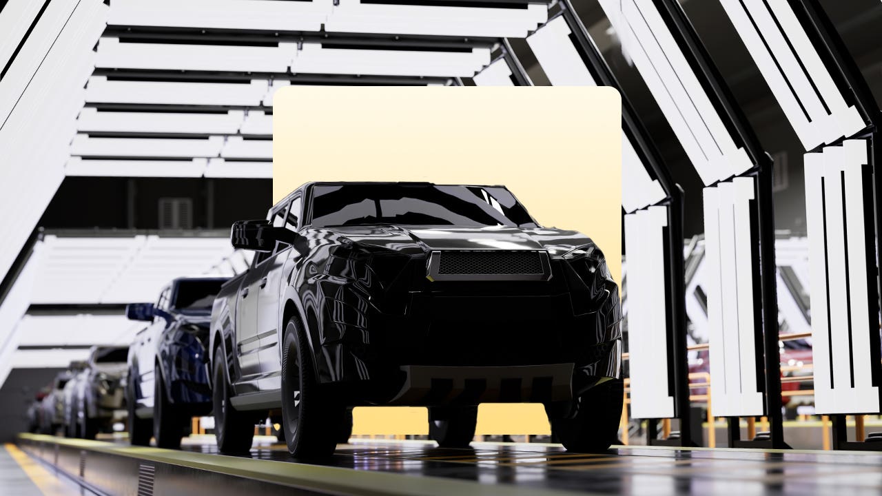 design image of an auto production line