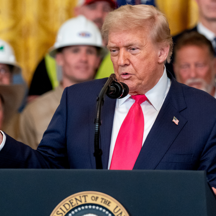 President Donald Trump speaks in the East Room of the White House on June 26, 2025.
