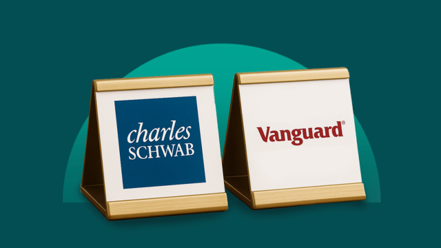 Charles Schwab and Vanguard logos sit side by side.