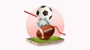 Illustration showing sports and betting.
