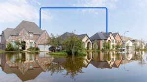 Flooded houses
