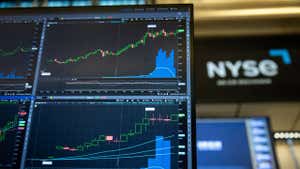 Monitor showing charts.