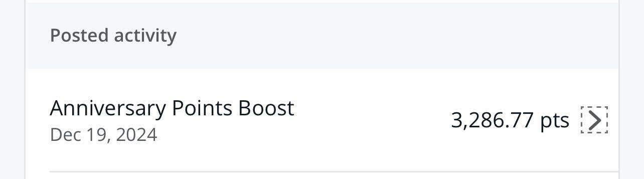 Screenshot showing Anniversary Points Boost Screenshot showing Anniversary Points Boost