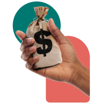 Collage with hand holding money